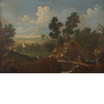 Lot 60 - German School 18th Century A Rocky Landscape...