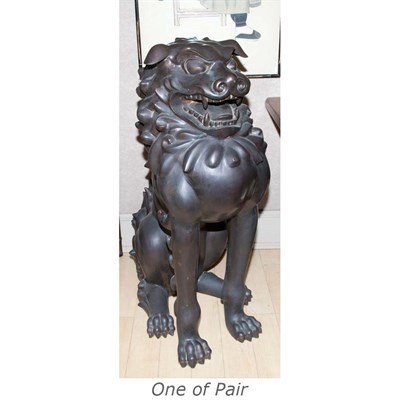 Lot 378 - Pair of Bronze Figures of Foo Dogs Height 43...