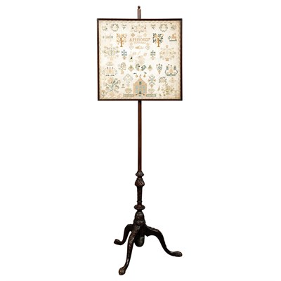 Lot 495 - Victorian Needlepoint and Mahogany Pole Screen...