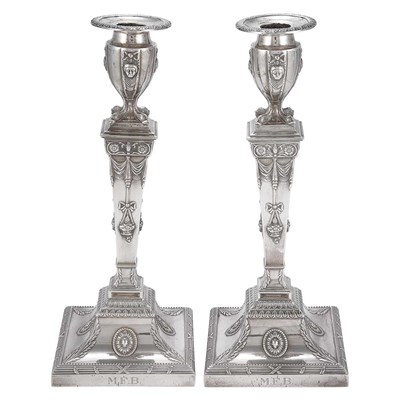 Lot 316 - Pair of Crichton Sterling Silver Candlesticks...