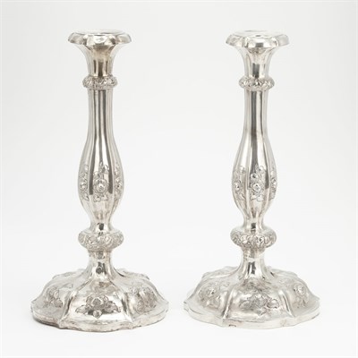 Lot 199 - Pair of Austro-Hungarian Silver Candlesticks...