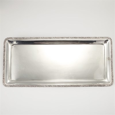 Lot 184 - Continental Silver Tray Of shallow rectangular...