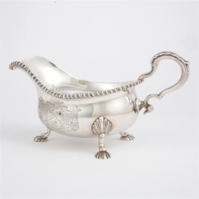 Lot 268 - George III Silver Sauceboat William Robertson,...