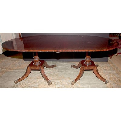Lot 408 - Regency Style Mahogany Double-Pedestal Dining...