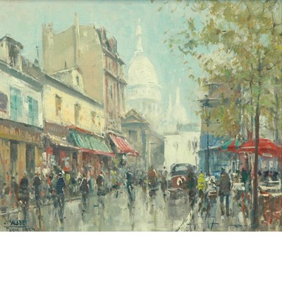 Lot 84 - Jean Salabet French, 20th Century Paris Street,...