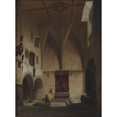 Lot 8 - Friedrich Carl Mayer German, 1824-1903 Chapel...