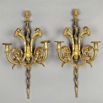 Lot 833 - Pair of Empire Style Gilt and Patinated-Metal...