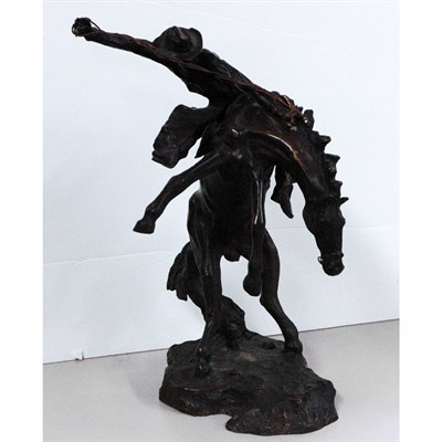 Lot 41 - After Carl Kauba Cowboy on Rearing Horse Bears...