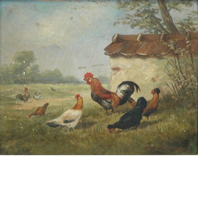 Lot 30 - Julius Scheuerer German, 1859-1913 Farmyard...