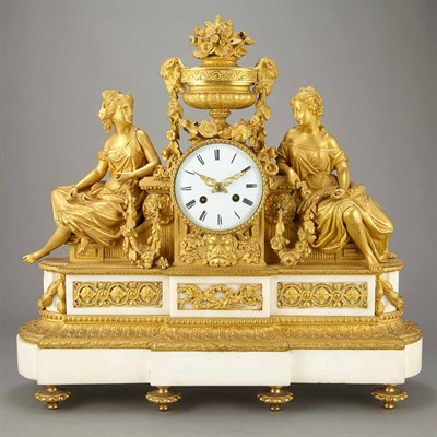 Lot 751 - Louis XVI Style Gilt-Bronze and White Marble...