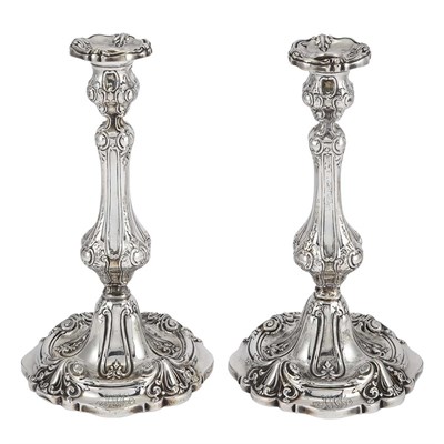 Lot 228 - Pair of American Sterling Silver Candlesticks...