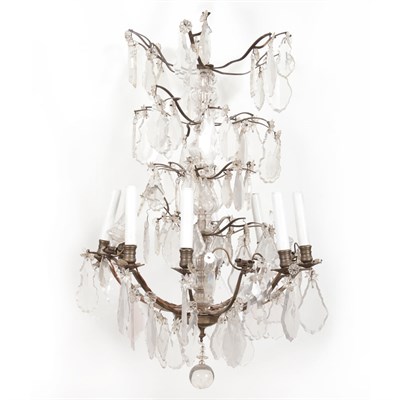Lot 430 - Louis XVI Style Metal and Glass Eight-Light...