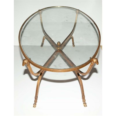 Lot 247 - Neoclassical Style Glass Top Gilt-Metal Low...