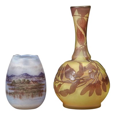 Lot 328 - Galle Acid Etched Cameo Glass Bud Vase Circa...