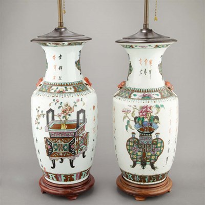 Lot 416 - Pair of Chinese Export Famille Verte Porcelain...