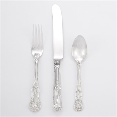Lot 282 - George IV Silver Flatware Service Marks...