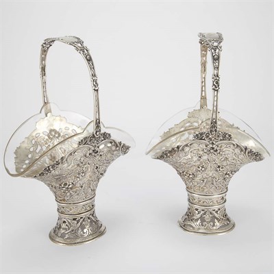 Lot 327 - Pair of German Silver Baskets Each with a...