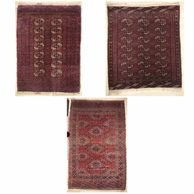 Lot 420 - Group of Three Turkoman Rugs Comprising a...