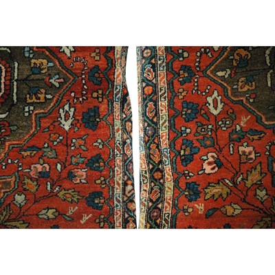 Lot 553 - Two Sarouk Fereghan Mats North Persia, early...