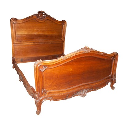 Lot 134 - Louis XV Style Carved Walnut Bedstead Height...