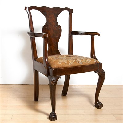 Lot 277 - George II Style Mahogany Open Armchair