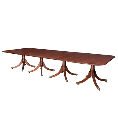 Lot 531 - George III Style Mahogany Four-Pedestal Dining...
