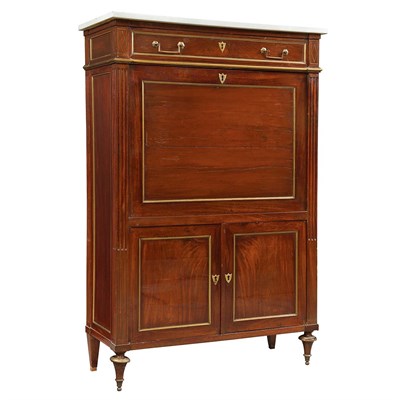 Lot 481 - Louis XVI Style Brass Bound Mahogany...