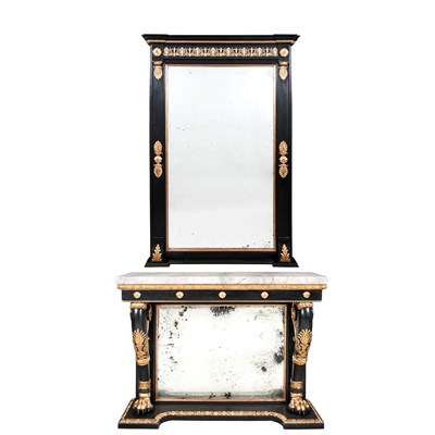 Lot 434 - Regency Style Painted and Parcel Gilt Console...