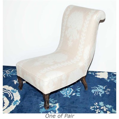 Lot 461 - Pair of Upholstered Slipper Chairs