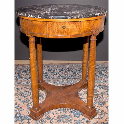 Lot 321 - Charles X Style Marble Top Walnut Center Table...