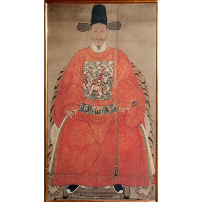 Lot 118A - Framed Chinese Ancestral Portrait on Paper...