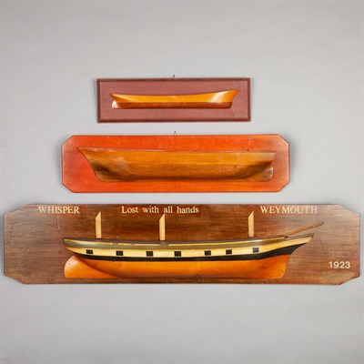 Lot 106 - Group of Three Painted Wood Ship Hald Hulls...