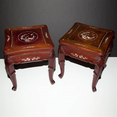 Lot 221 - Pair of Chinese Mother-of-Pearl Inlaid...
