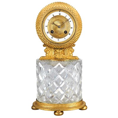 Lot 255 - Empire Style Gilt-Bronze and Cut Glass Mantel...