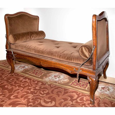 Lot 141 - Louis XV Style Walnut Upholstered Daybed...