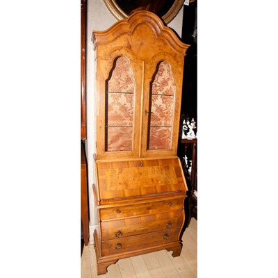 Lot 353 - German Baroque Style Burl-Walnut Secretary...