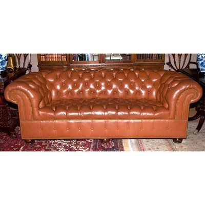 Lot 394 - Chesterfield Upholstered Sofa Length 7 feet.