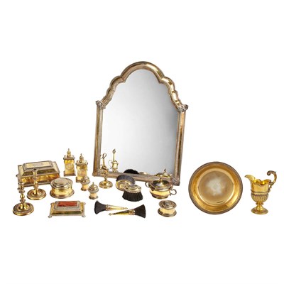 Lot 304 - George V Silver Gilt Dresser Set Crichton Bros....