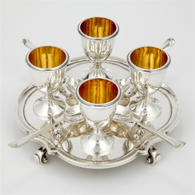 Lot 302 - George V Silver Egg Coddler Crichton Bros.,...