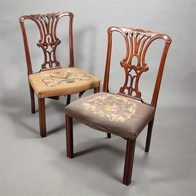 Lot 258 - Pair of George III Mahogany Side Chairs Third...