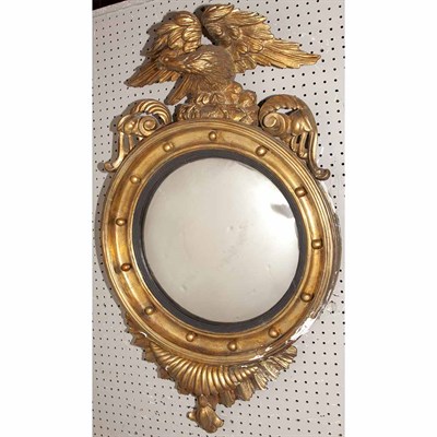 Lot 528 - Regency Gilt-Wood Convex Mirror Height 42 1/2...