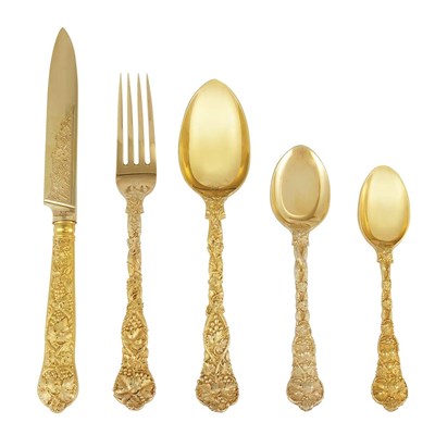 Lot 294 - Edward VII Silver Gilt Luncheon Service...