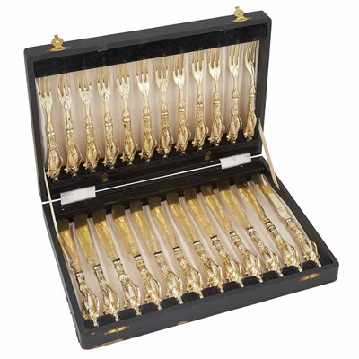 Lot 283 - Victorian Silver Gilt Flatware Service...