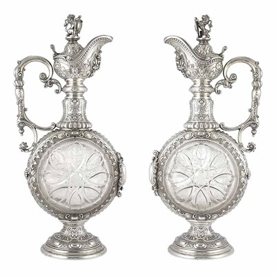 Lot 197 - Pair of German 800 Quality Silver Mounted Cut...