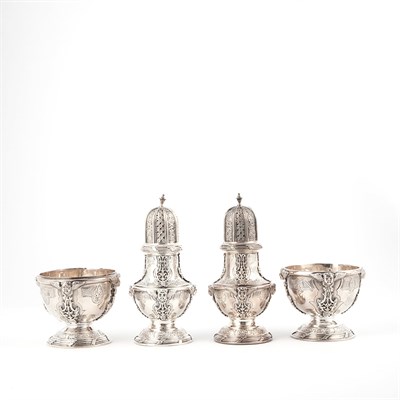 Lot 298 - Suite of Four Edward VII Silver Salts and...