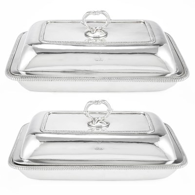 Lot 287 - Pair of George III Silver Covered Entree...