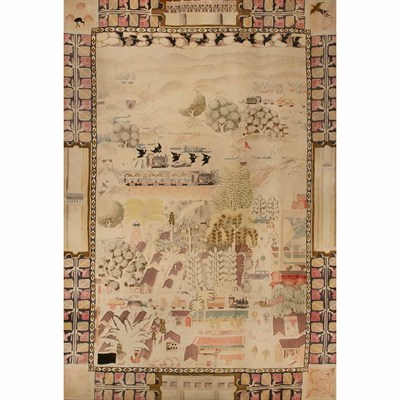 Lot 61 - [TAIWAN] Map on silk commemorating an...