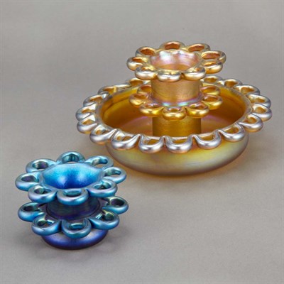 Lot 561 - Tiffany Favrile Glass Flower Frog Vase Circa...