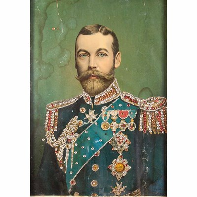 Lot 94 - Embellished Portrait of King George V;...