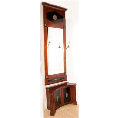 Lot 404 - Empire Style Mahogany Pier Mirror and Cabinet...